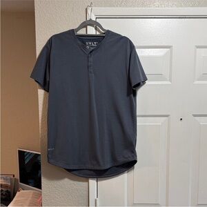BYLT Basics Dark Gray Short Sleeve Henley